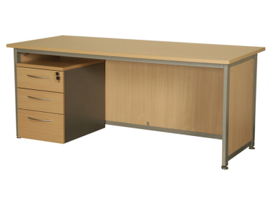 Beech Desk with lockable pedestal