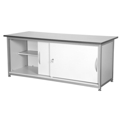 Silver Cupboard with Lockable Doors